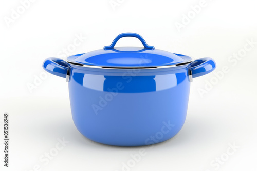 blue cooking pot isolated on white background