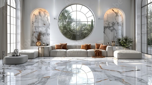 Marble surfaces polished to perfection, reflecting a timeless elegance and sophistication in interior design. Abstract Backgrounds Illustration, Minimalism, photo