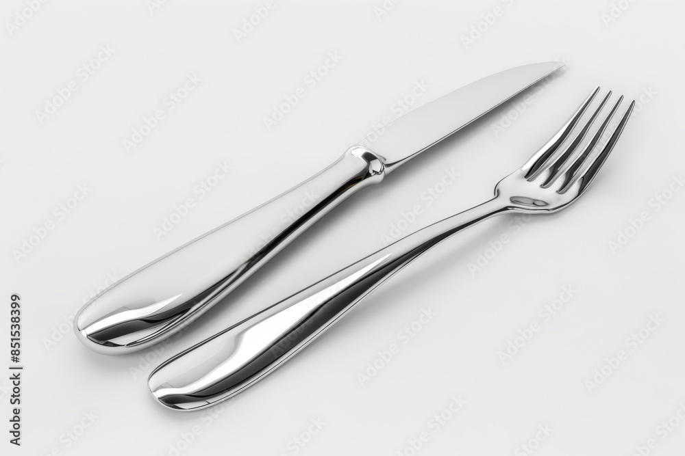 stainless steel knife and fork isolated on a white background stainless steel knife and fork isolated on a white background