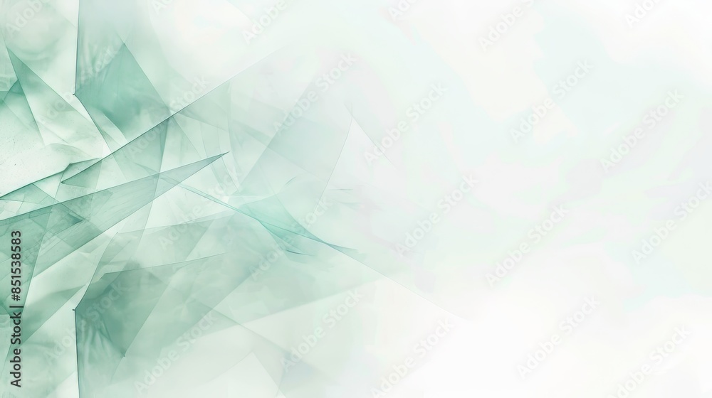 Abstract Green Shapes On White Background