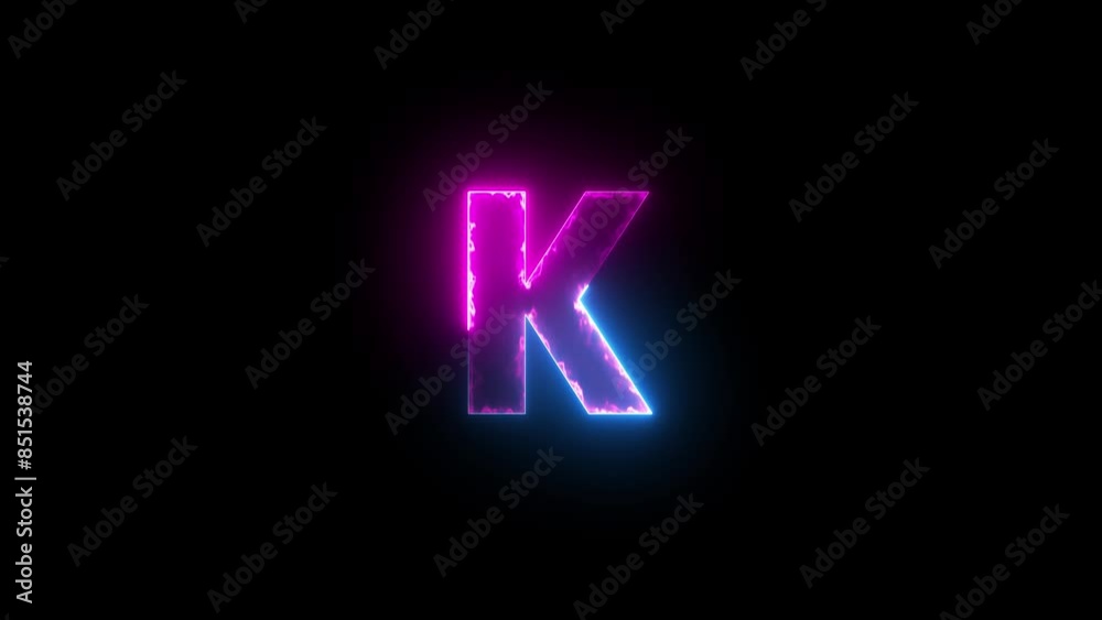 Glowing neon blue and purple alphabet Glowing neon blue and purple alphabet