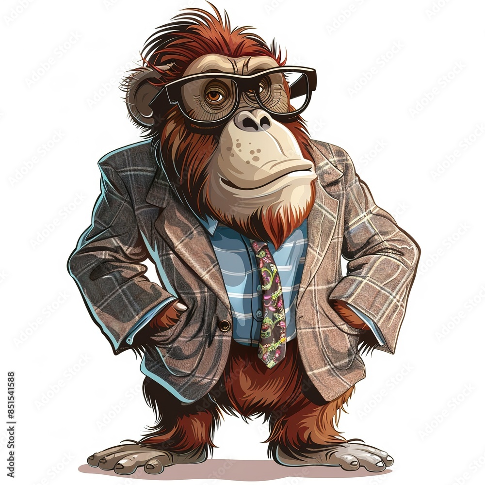 Fototapeta premium Orangutan business casual fashion
