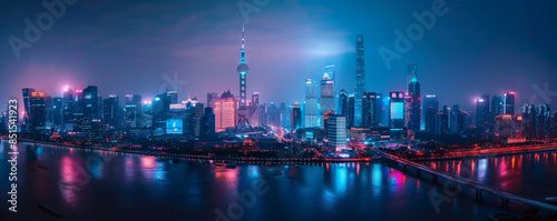 Wallpaper Mural A futuristic city at night. Torontodigital.ca