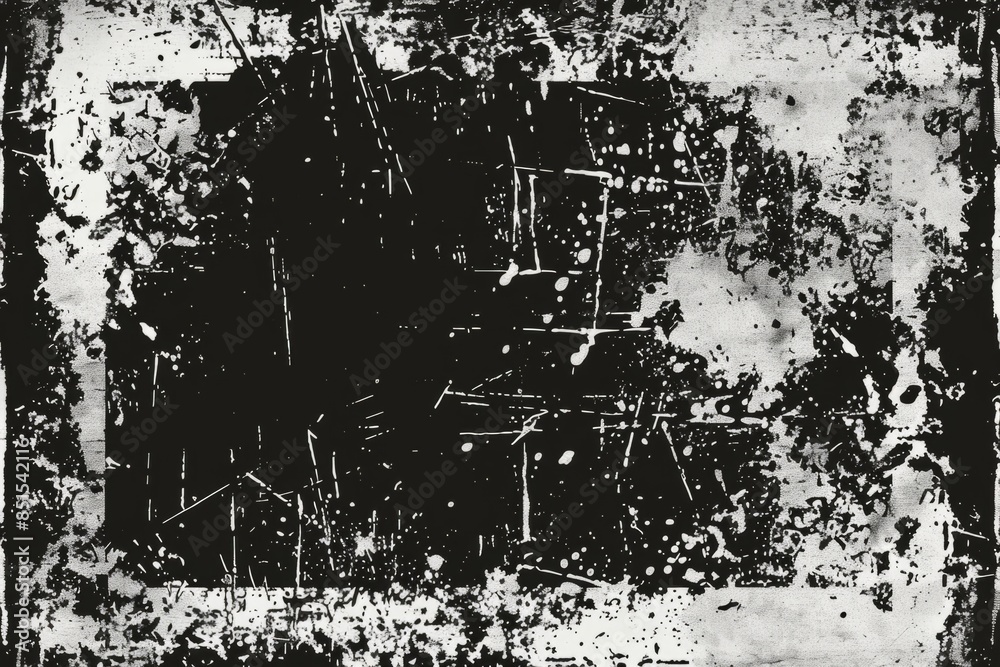 Abstract Black and White Splashes and Lines Abstract Black and White Splashes and Lines