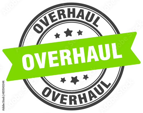 overhaul stamp. overhaul label on transparent background. round sign