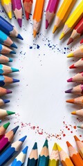 Homework assignments with colorful borders on white background