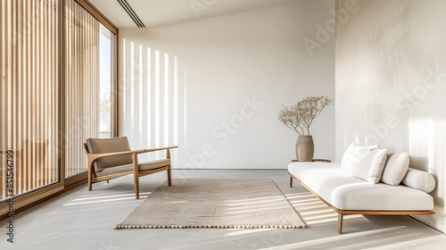 Wallpaper Mural Living room interiors with minimalist deco in a luxury apartment. Residential Real Estate interior design composition Torontodigital.ca