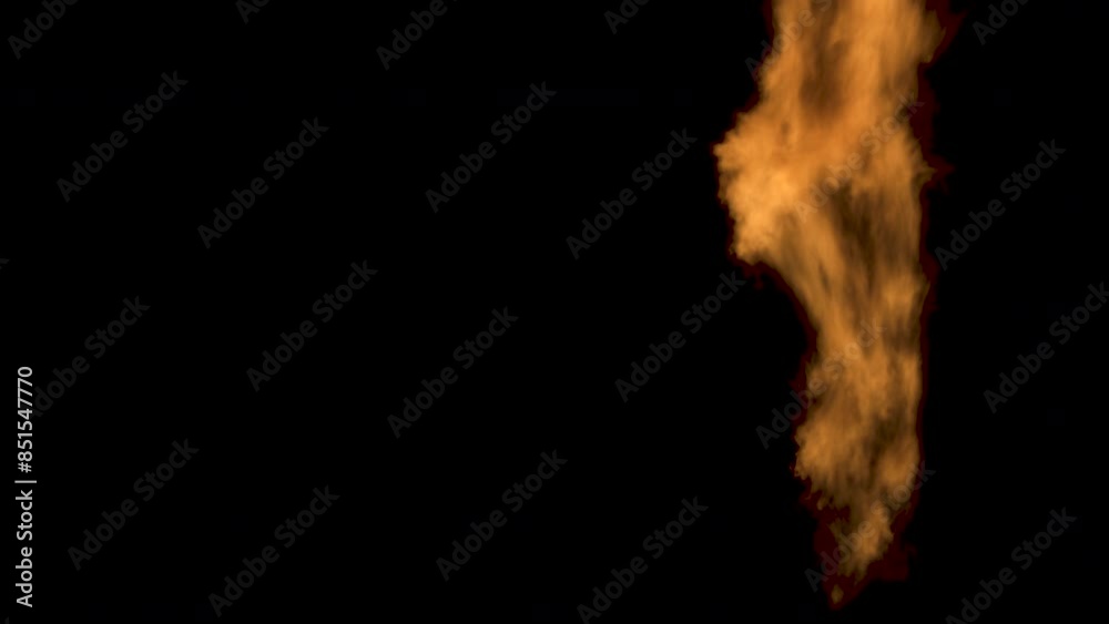2 isolated roaring flames suitable for overlay screen mode 4K