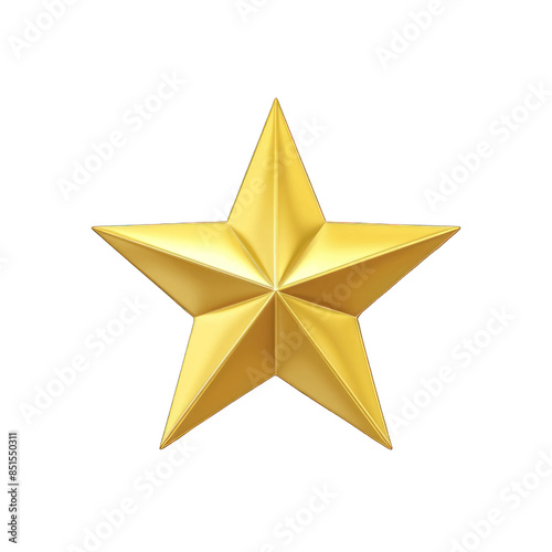 Golden Star Isolated on White