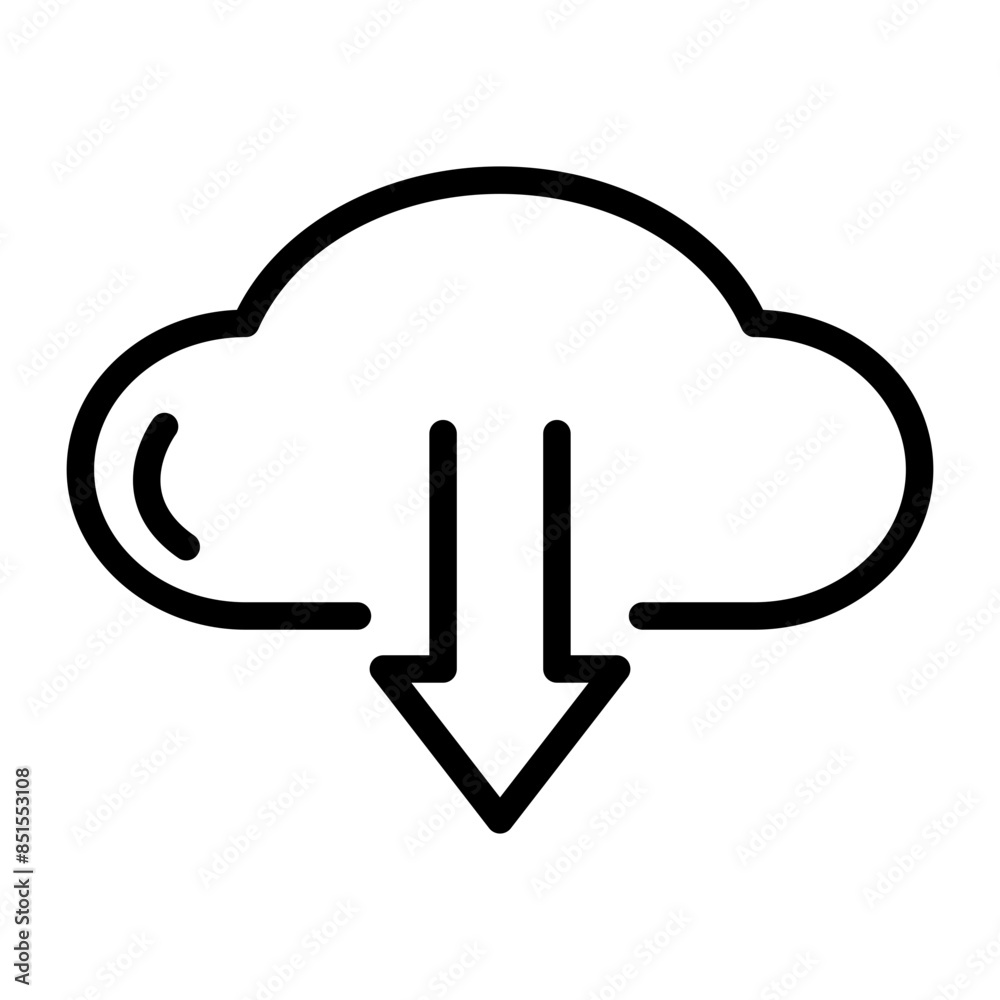 Cloud download line icon. Cloud icon. Cloud icon isolated on white background. Transparent background, minimalist symbol. Vector images Cloud download line icon. Cloud icon. Cloud icon isolated on white background. Transparent background, minimalist symbol. Vector images