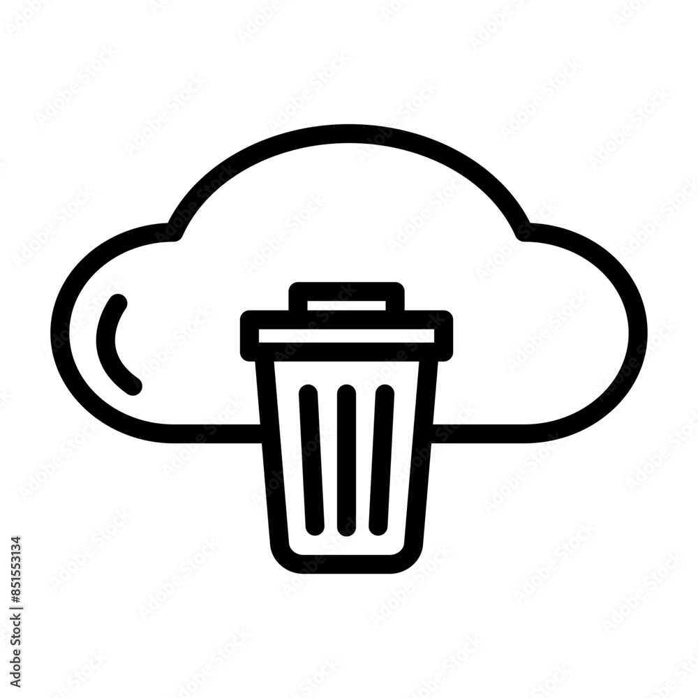 Cloud delete line icon. Cloud icon. Cloud icon isolated on white background. Transparent background, minimalist symbol. Vector images Cloud delete line icon. Cloud icon. Cloud icon isolated on white background. Transparent background, minimalist symbol. Vector images