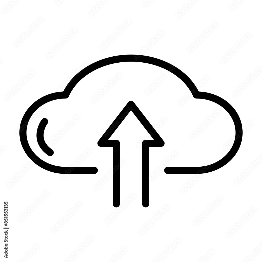 Cloud upload line icon. Cloud icon. Cloud icon isolated on white background. Transparent background, minimalist symbol. Vector images Cloud upload line icon. Cloud icon. Cloud icon isolated on white background. Transparent background, minimalist symbol. Vector images