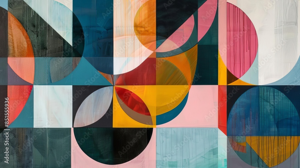 Fototapeta premium Modern pastel geometric art,