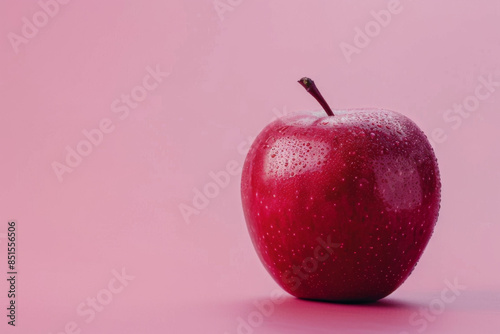 red apple isolated on a pink background