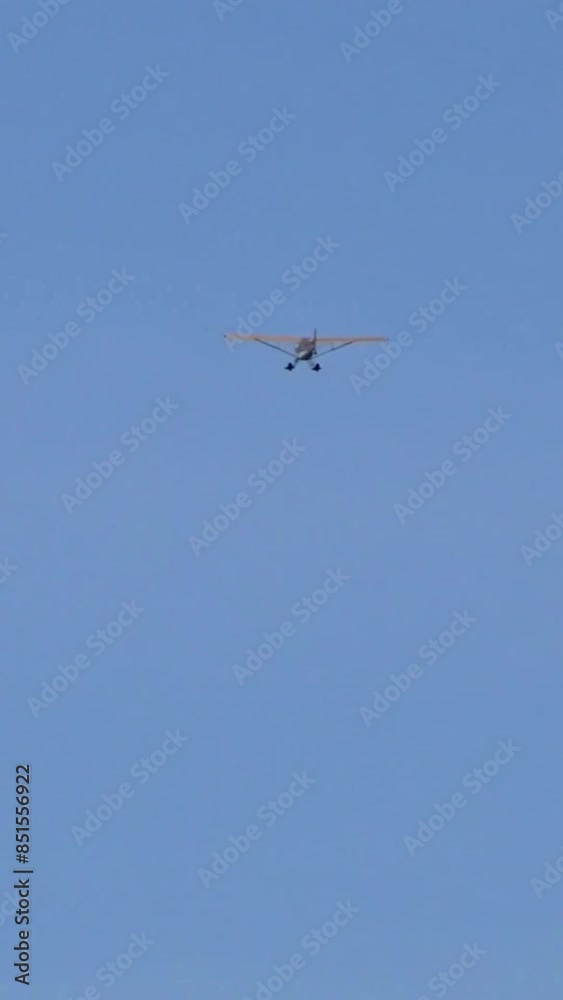 bush plane generic unmarked tail view wide shot sunny blue sky background bush plane generic unmarked tail view wide shot sunny blue sky background