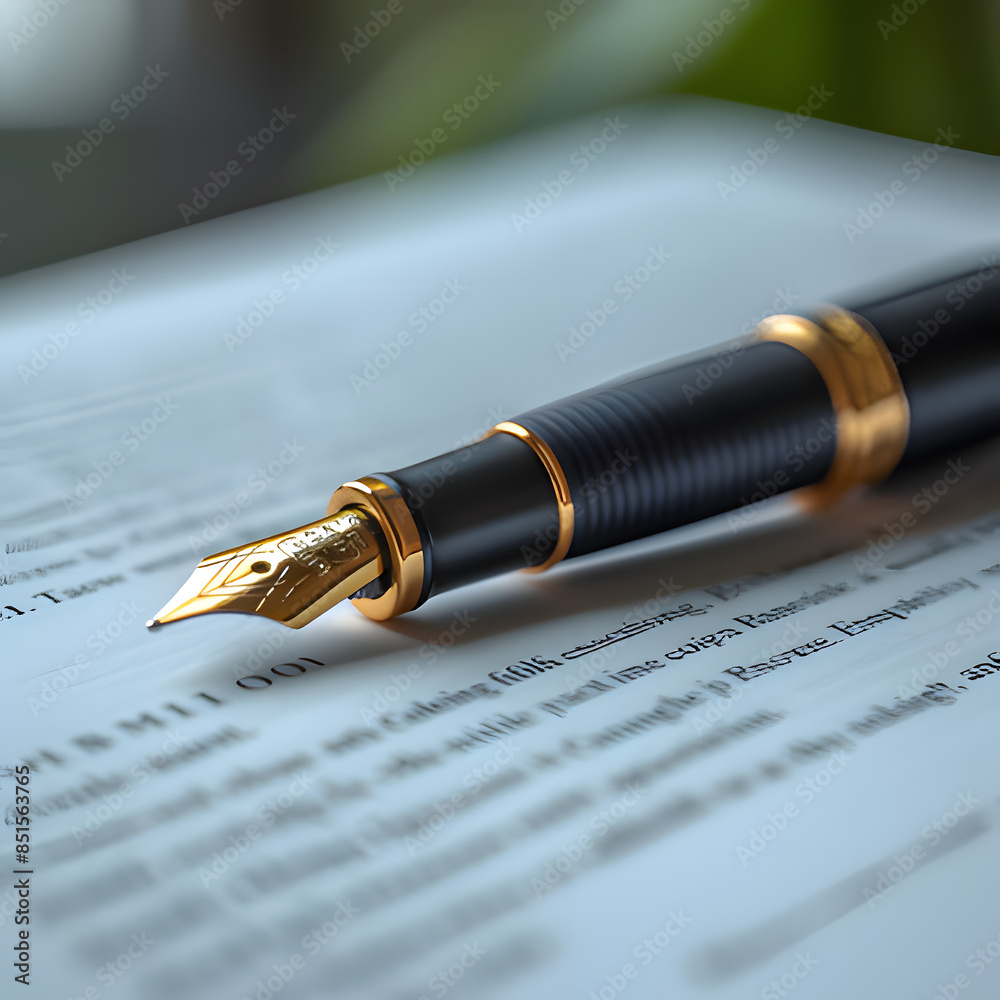 fountain pen on document. Generative AI fountain pen on document. Generative AI