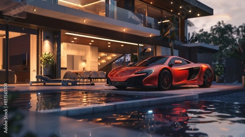 Wallpaper Mural Luxurious house, luxury cars  Torontodigital.ca