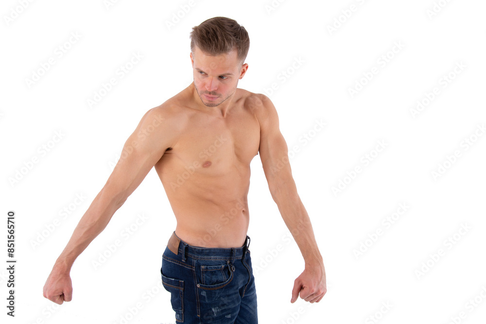 Young attractive man posing over white background. Young attractive man posing over white background.