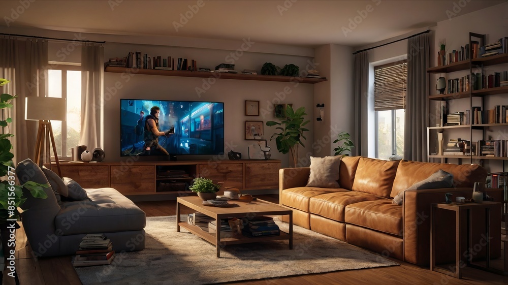 Home Interior Featuring Gaming and Entertainment System Home Interior Featuring Gaming and Entertainment System
