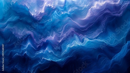 Dynamic swirls of indigo and sapphire, suggesting the ebb and flow of ocean currents. Abstract Backgrounds Illustration, Minimalism, © DARIKA