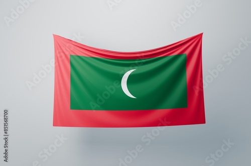 Free Download Maldives National Flag Waving Proudly. 3D Flag Banner Illustration image. - GFXLoad