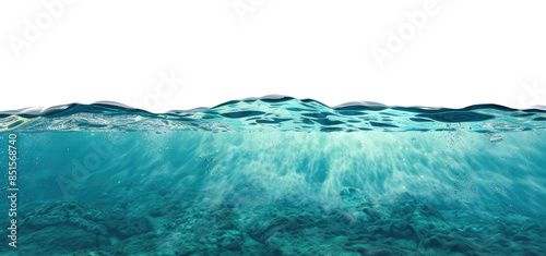 Fototapeta Naklejka Na Ścianę i Meble -  Water surface with bottom of the sea isolated on transparent background