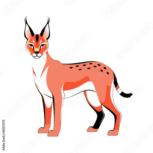 Alert Caracal on the Prowl - Vector Art