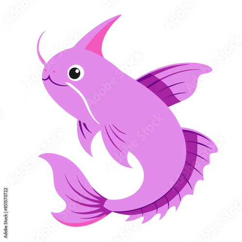 Purple Catfish Illustration