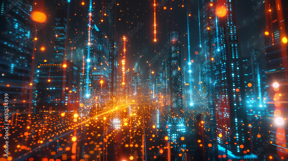 Fototapeta premium Digital data and network technology background