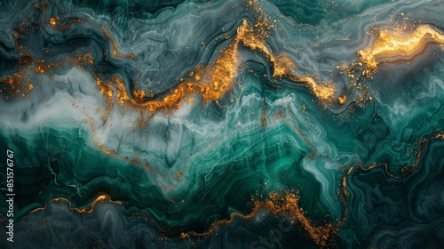 High-end green and gold marbled texture for luxury design and backgrounds
