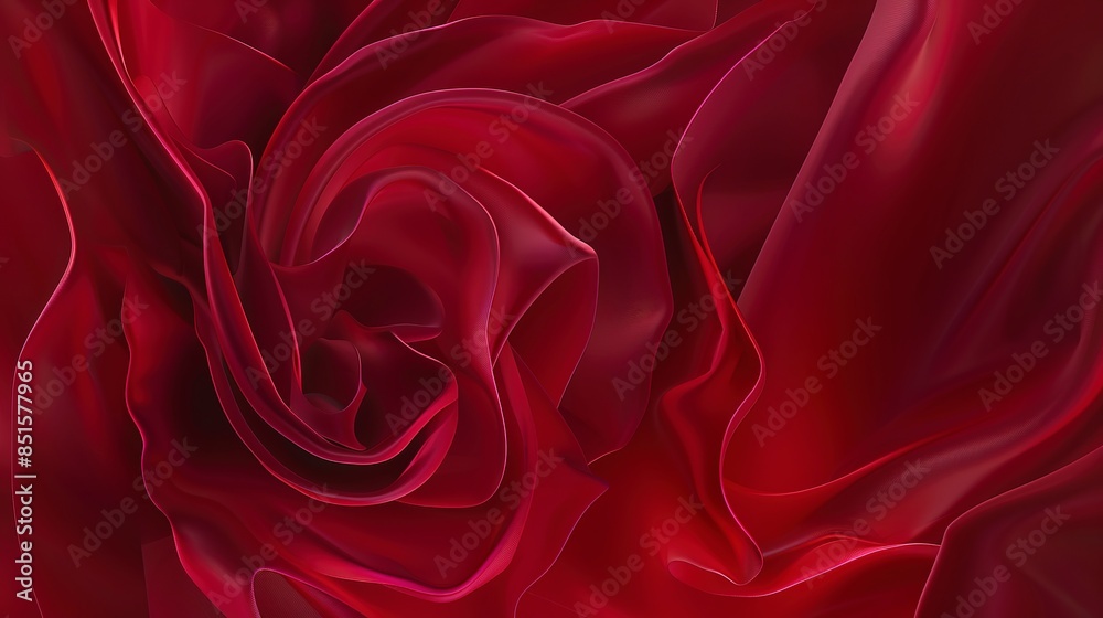 Obraz premium Abstract rose pattern, close-up, deep red hues, soft focus, swirling petals, gentle gradient.