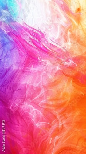 Vibrant Abstract Smoke Art with Bright Colors and Copy Space