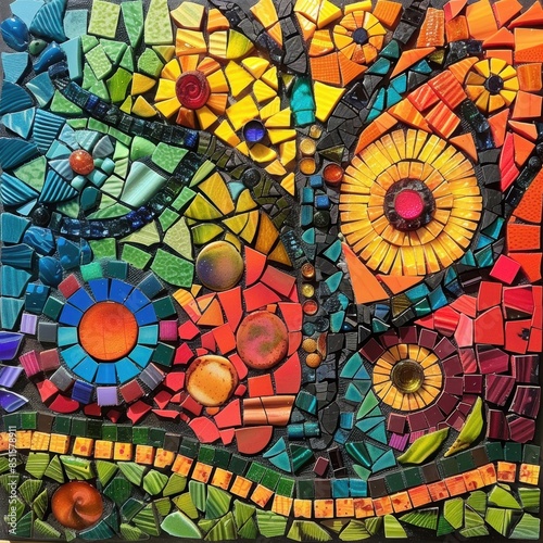 Colorful Tree Mosaic Art – Symbolizing Life and Diversity