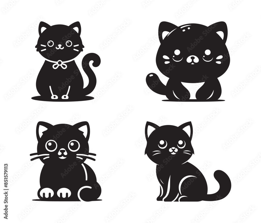 cat silhouette vector illustration,  cat vector