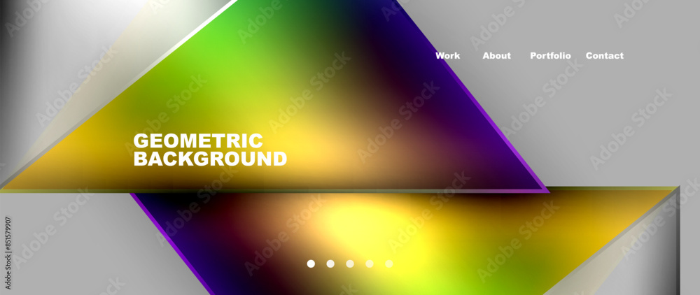Metal triangles with colorful bright triangles. Geometric modern minimalist design template Metal triangles with colorful bright triangles. Geometric modern minimalist design template