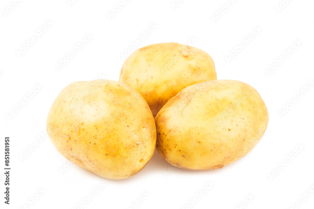 Young potatoes. Raw potatoes isolated on white background.Peel potatoes.Harvesting collection. organic, freshly dug potatoes. Agricultural background. Vegan. Vegetables.Potato slices. Young potatoes. Raw potatoes isolated on white background.Peel potatoes.Harvesting collection. organic, freshly dug potatoes. Agricultural background. Vegan. Vegetables.Potato slices.