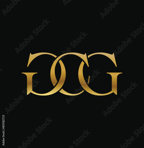 GCG luxury logo Initial GCG Letter Logo With Gold color brand logo