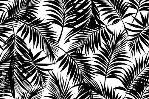  palm leaves silhouette design on white background © Romana Rupa