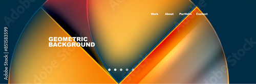 Circle triangle geometric web site page template. Vector Illustration For Wallpaper, Banner, Background, Card, Book Illustration, landing page