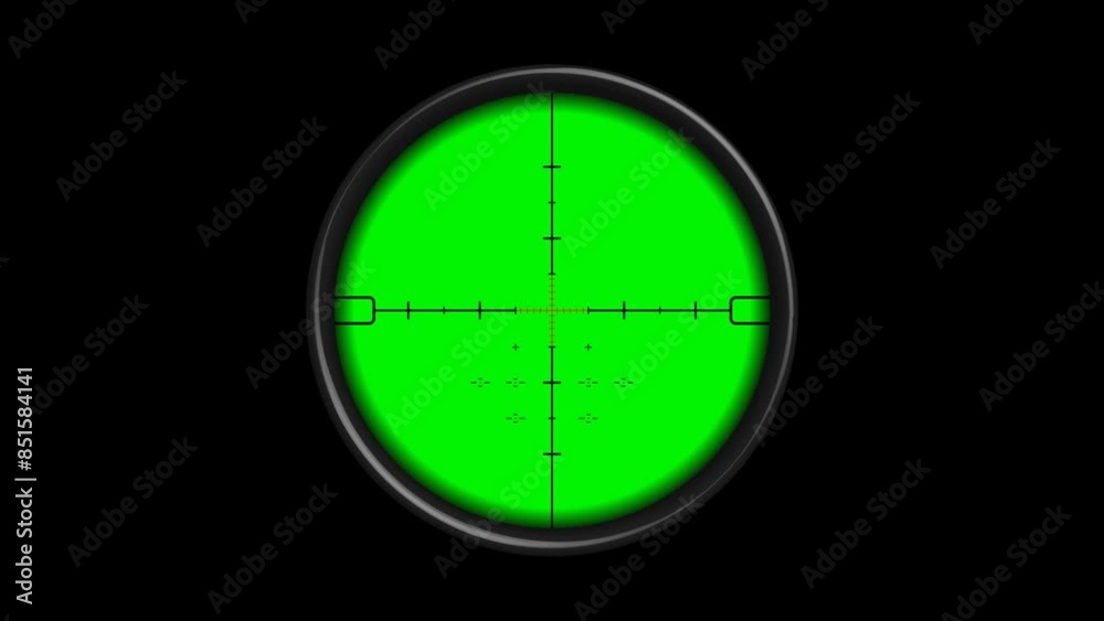 sniper rifle optical scope. Sniper scope or optical sight on green screen. sniper rifle optical scope. Sniper scope or optical sight on green screen.