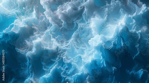 Abstract background of under ice frozen air flows in lake of baikal in winter russia.
