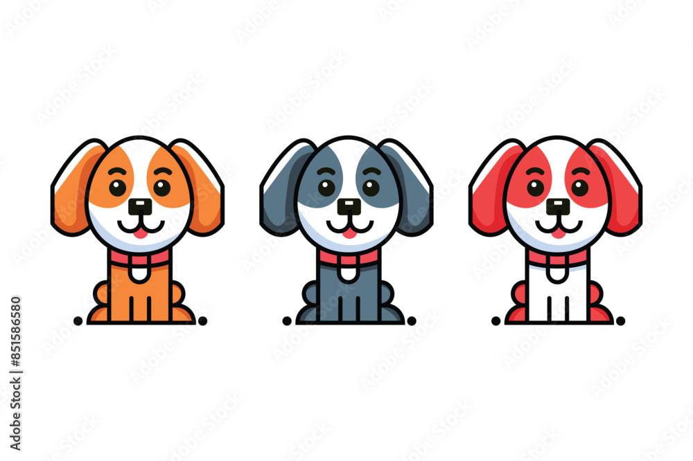 Fototapeta premium cute dog cartoon logo vector, cute dog for kids