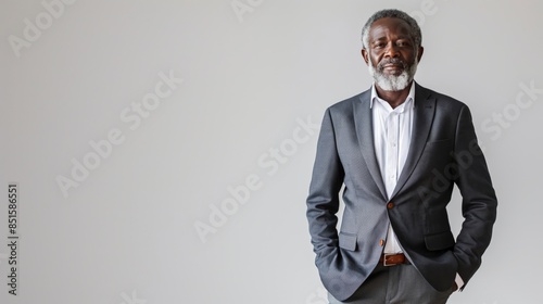 Confident mature businessman in formal suit looking at camera