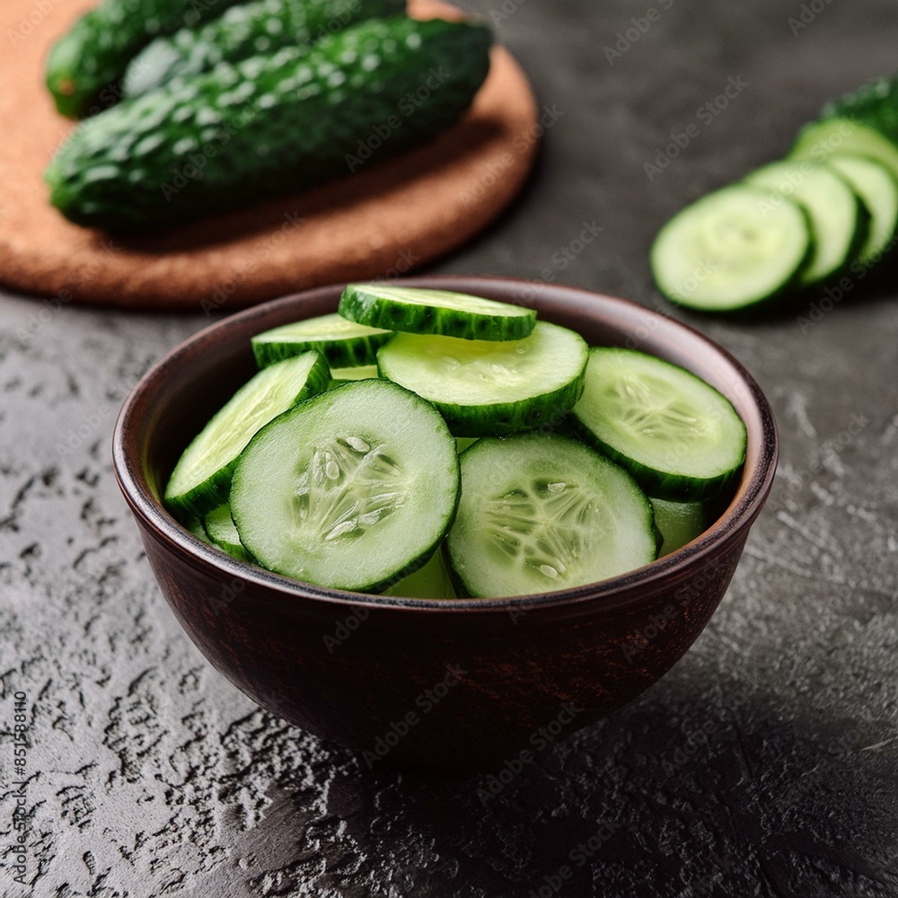 Heap of fresh healthy cucumber sliced Heap of fresh healthy cucumber sliced