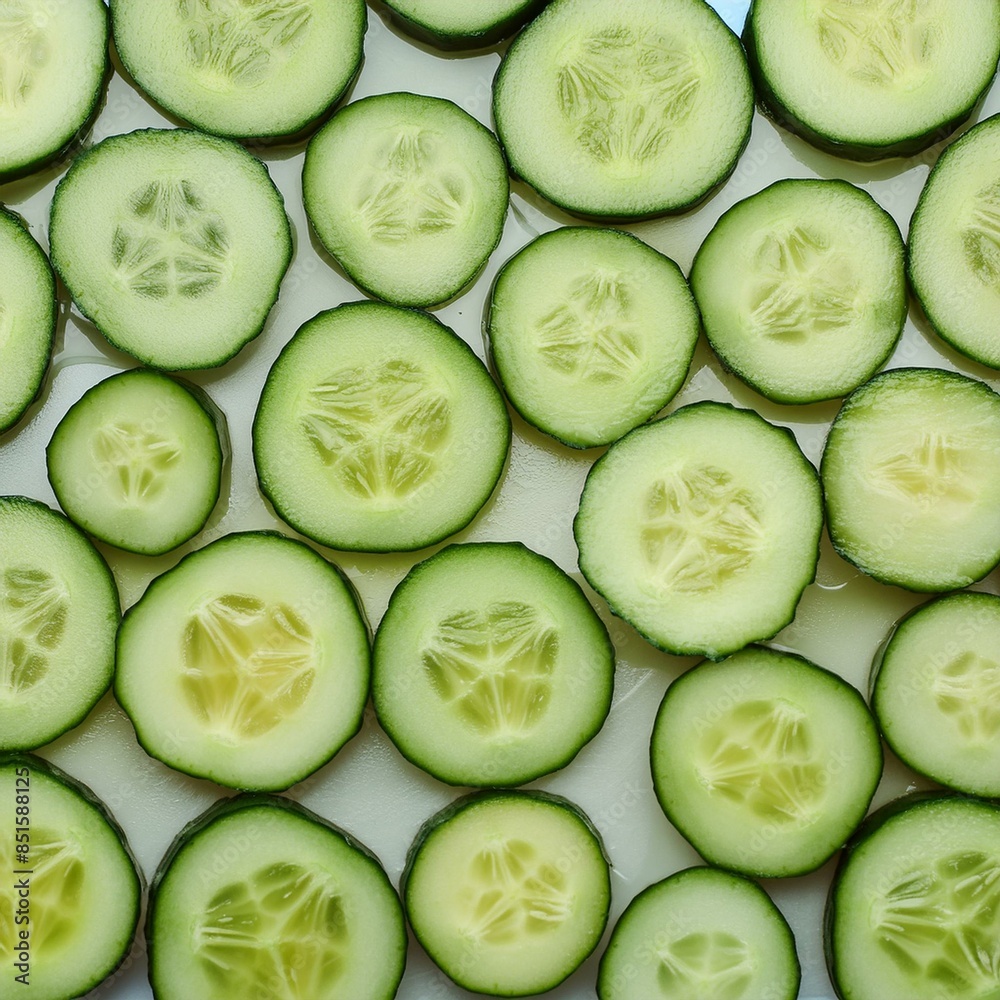 Heap of fresh healthy cucumber sliced Heap of fresh healthy cucumber sliced