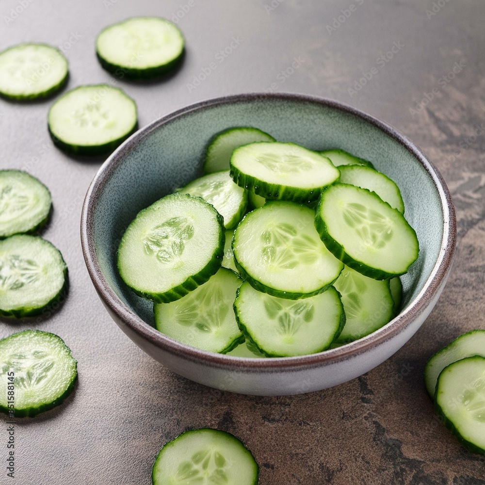Heap of fresh healthy cucumber sliced Heap of fresh healthy cucumber sliced
