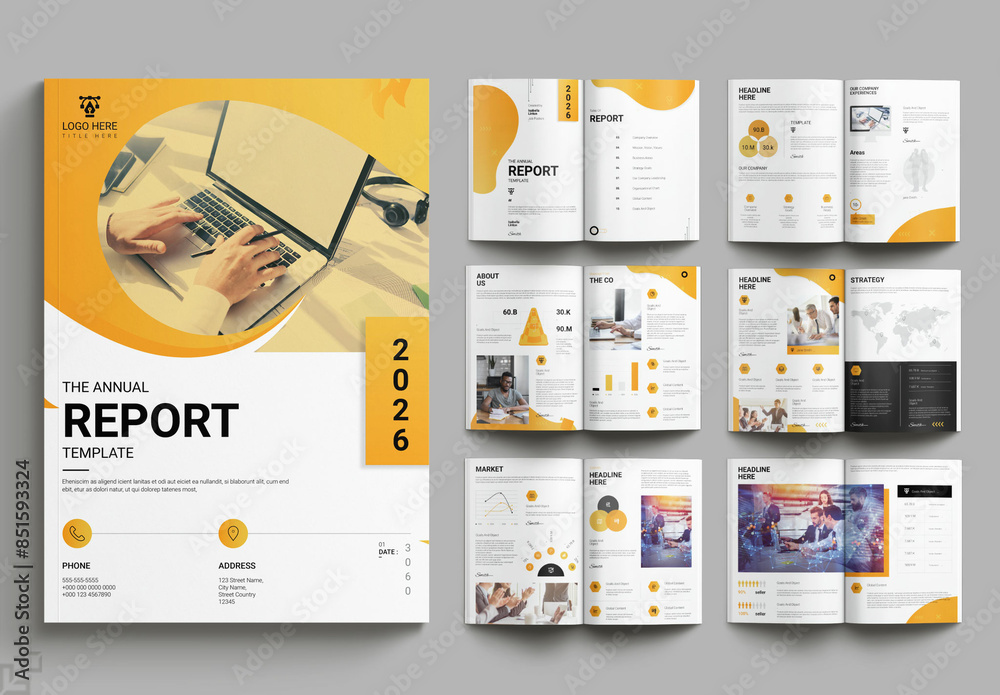 Annual Report Layout Stock Template | Adobe Stock