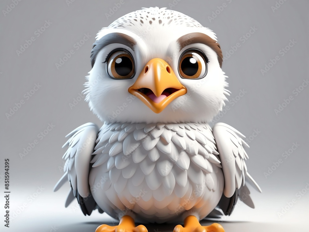 smiling falcon cute d art illustration in plain white background smiling falcon cute d art illustration in plain white background