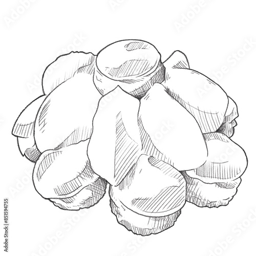 Food hand drawn sketch French pastry Saint Honoré