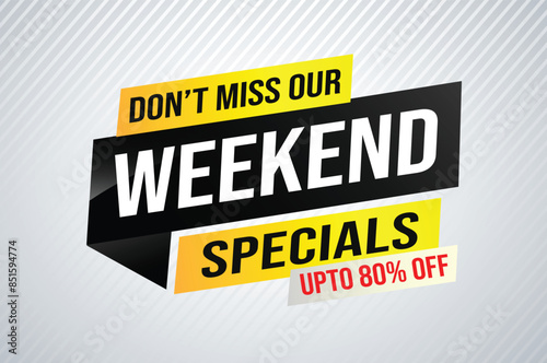 weekend specials word concept vector illustration and 3d style, landing page, template, ui, web, mobile app, poster, banner, flyer, background, gift card, coupon, label, wallpaper

